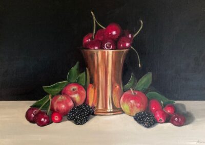Copper Pot with Autumn Fruits