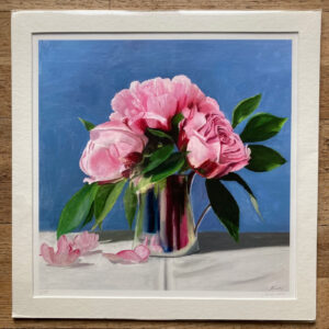 Pink Peonies in a Silver Jug