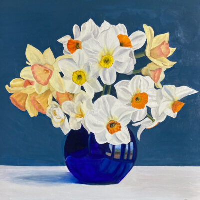 Narcissi in a Bristol Blue Vase