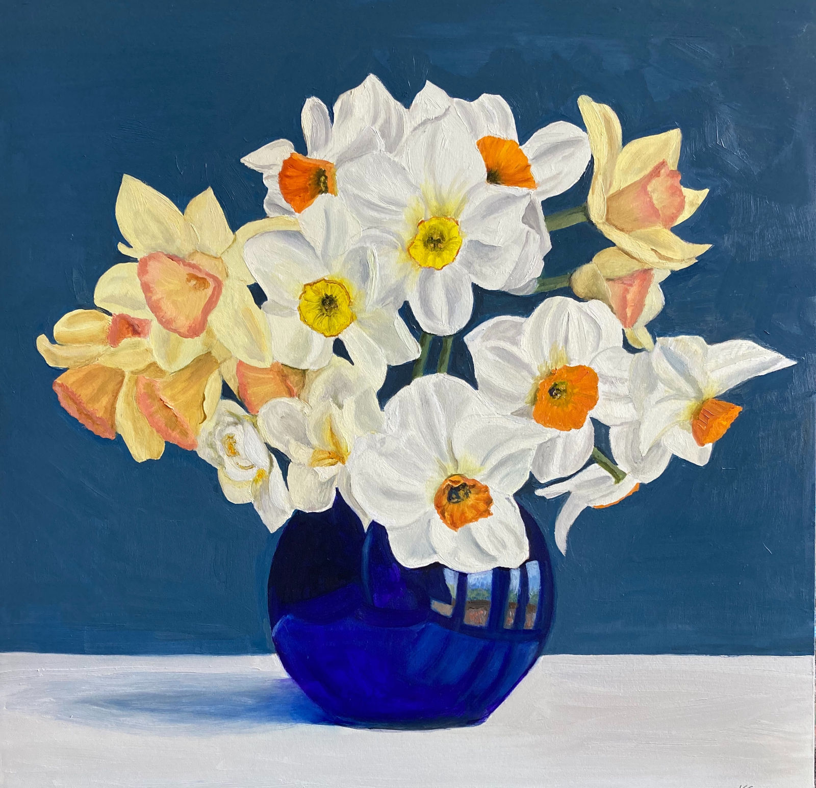 Narcissi in a Bristol Blue Vase