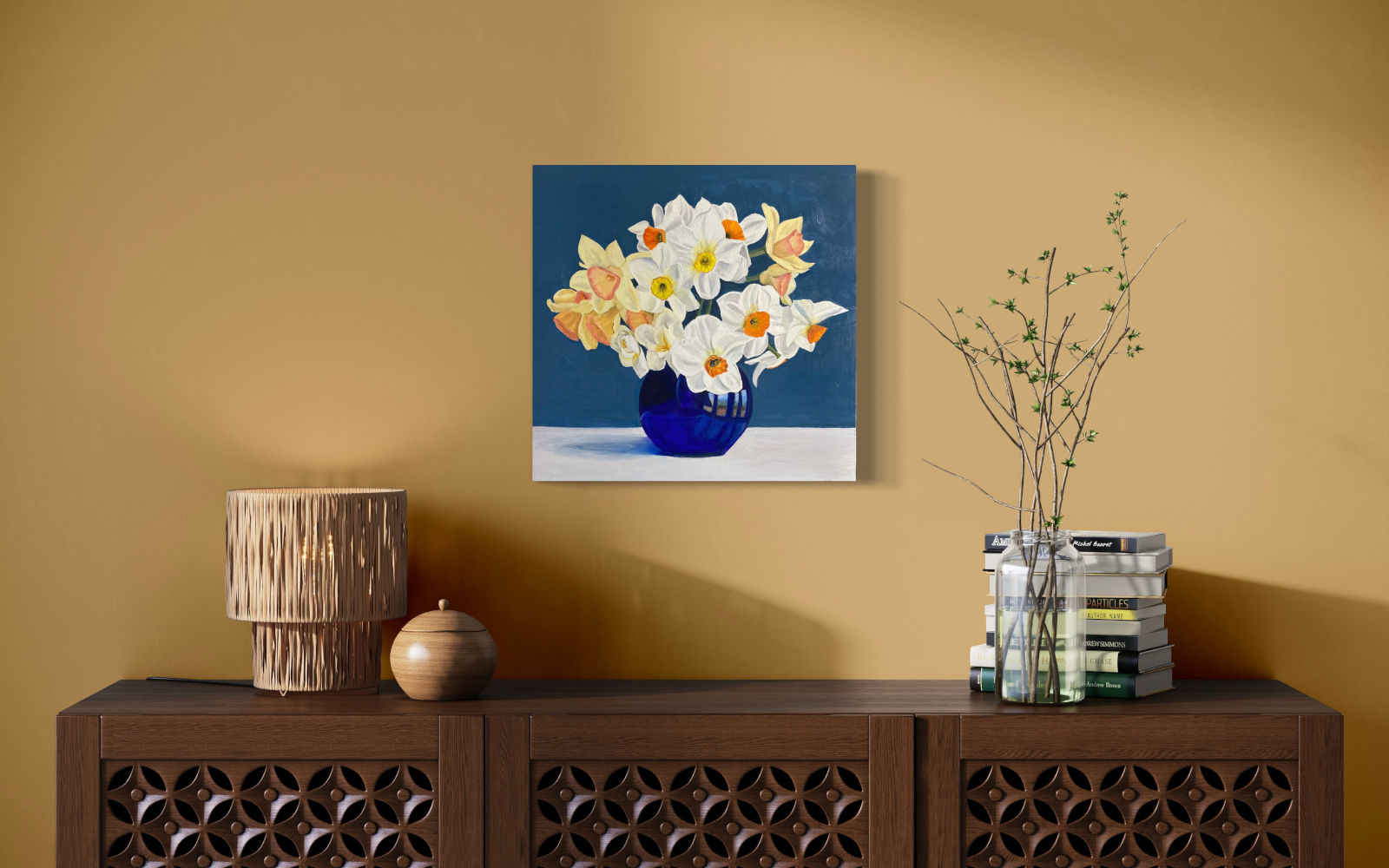 Narcissi in a Bristol Blue Vase