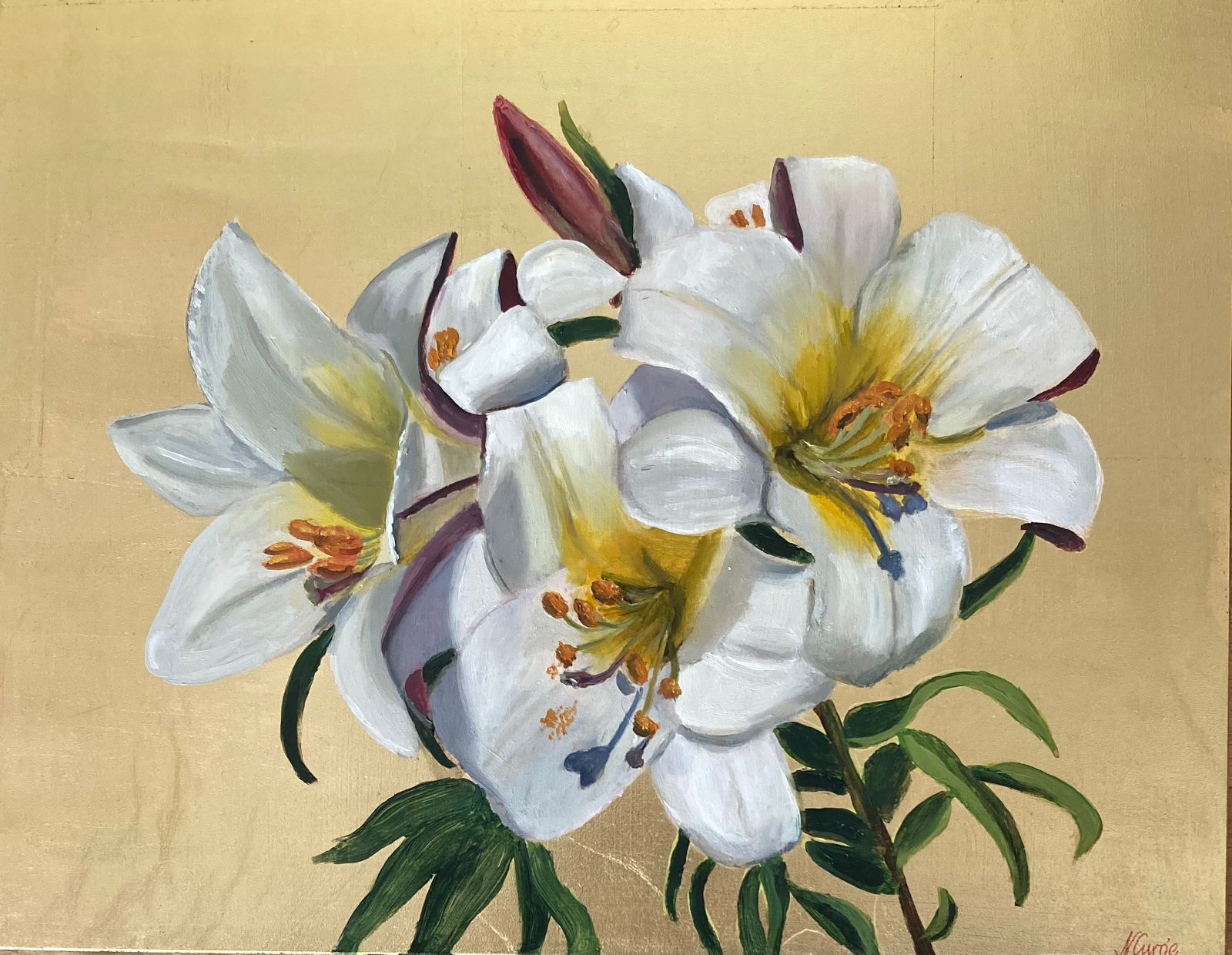 Regale Lilies on Gold