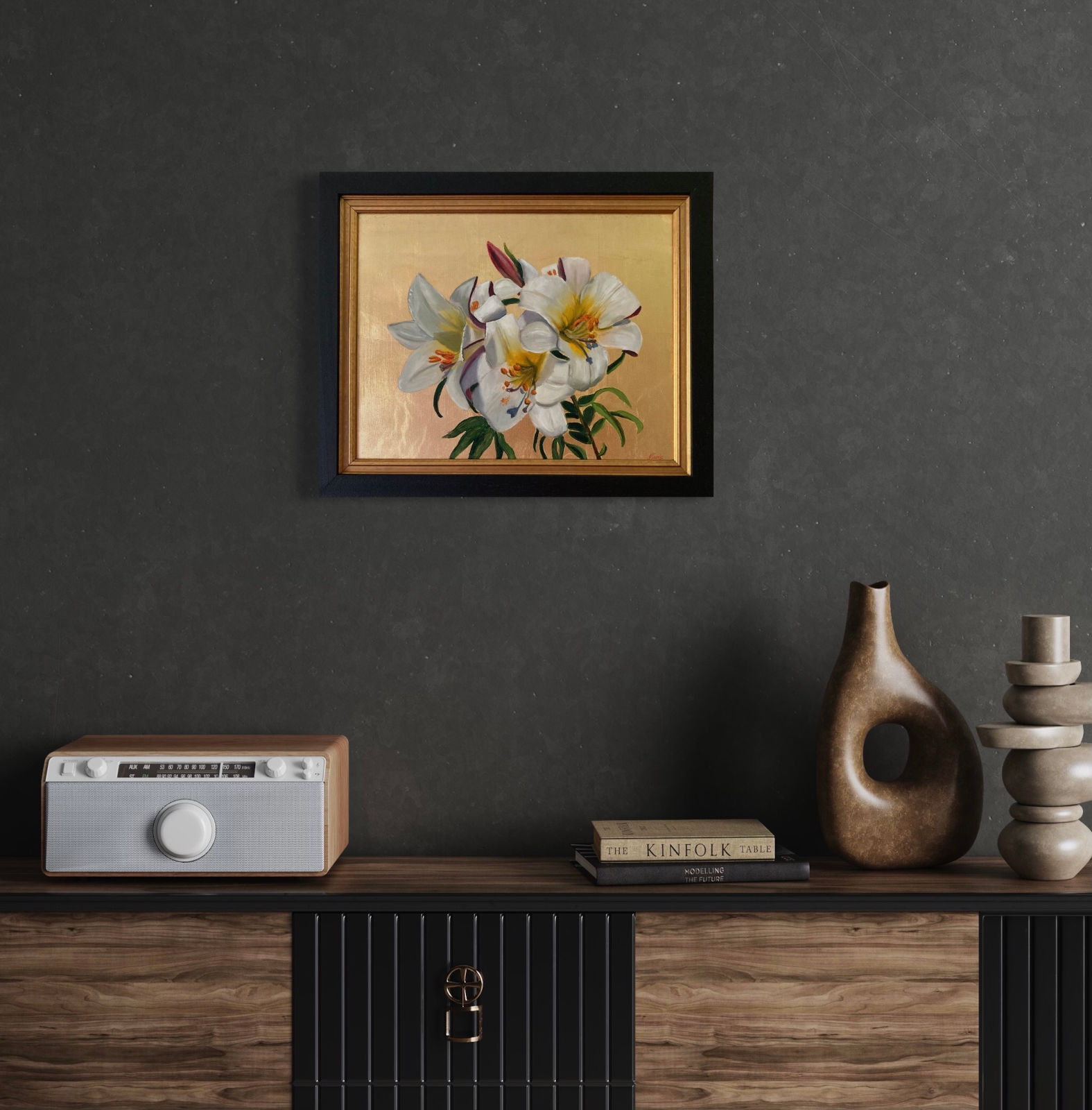 Regale Lilies on Gold