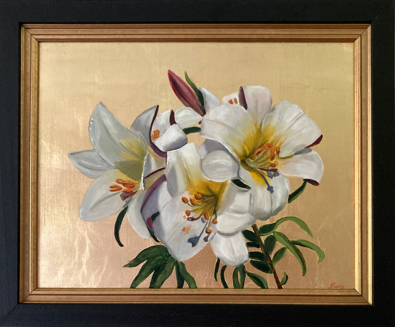 Regale Lilies on Gold