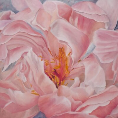 Coral Peony Oil painting for Sale