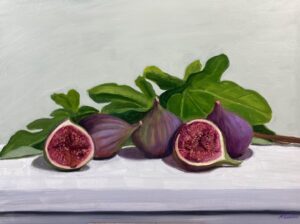 Oil painting of figs