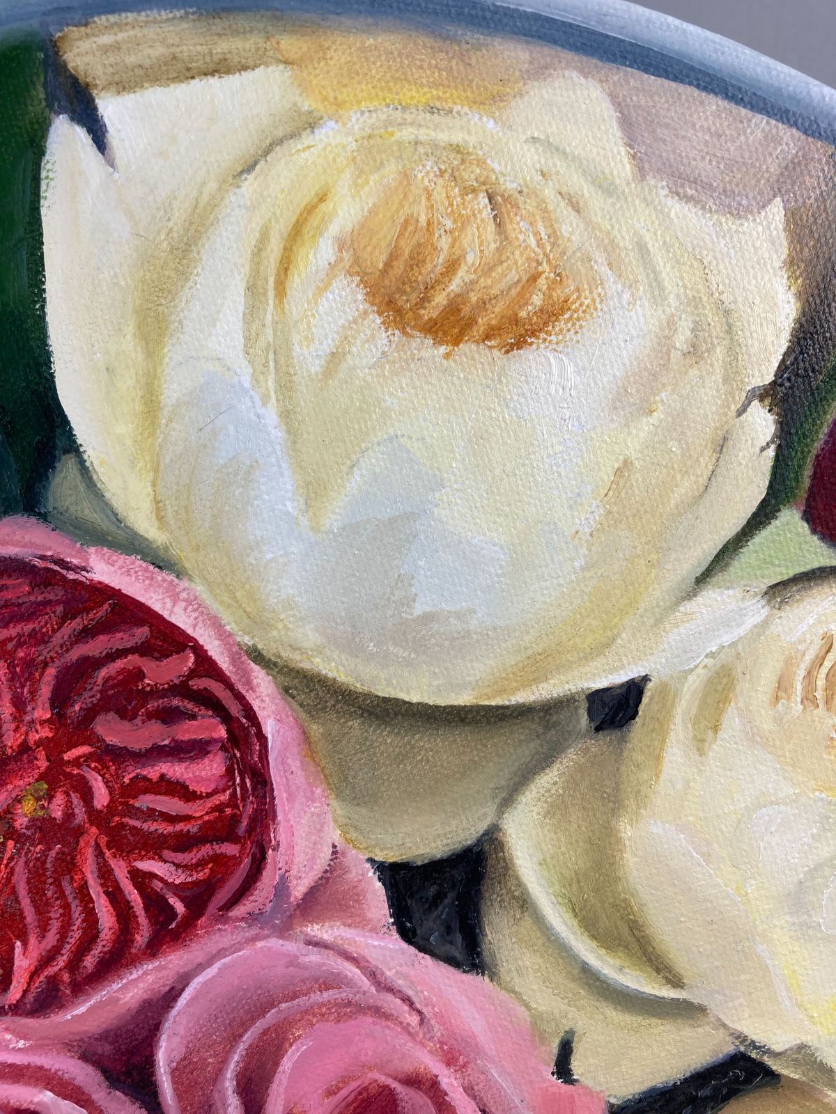 Roses in a Silver Bowl