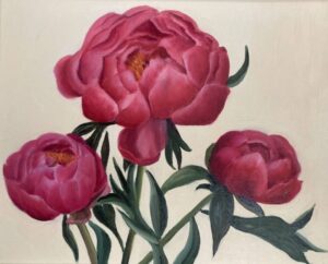 Oil painting on fine linen canvas 24x30cm/ 9.5x12 inches Framed in a white stepped frame framed 33x39cm/13x15.5 inches Price £350